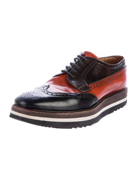 prada mens platform brogues|Prada sole loafers men.